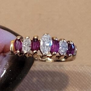 Elegant Diamond & Ruby 14k Gold  Ring